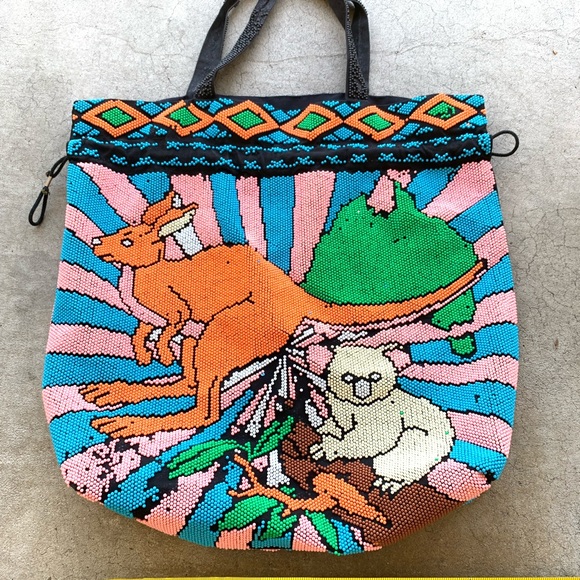 VTG Australian 60s JEWELRY TOTE animals 70s CUTE - Picture 2 of 7